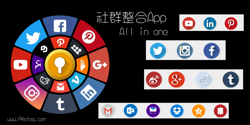 Social Media All in One《社交整合App》快速登入与访问不同的社交媒体。telegram中文安卓 飞机 电报 android telegram中文版下载、iOS）